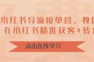 （6523期）16天-小红书 导流接单营，教你引爆流量，在小红书精准获客+转化成交