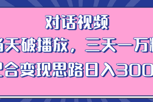 （6200期）情感类对话视频 当天破播放 三天一万粉 配合变现思路日入300+（教程+素材）