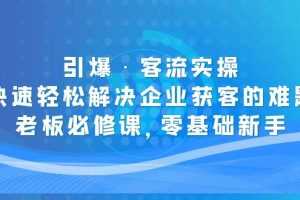 （5205期）引爆·客流实操：快速轻松解决企业获客的难题，老板必修课，零基础新手