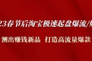 （4804期）2023春节后淘宝极速起盘爆流/爆单：测出赚钱新品  打造高流量爆款