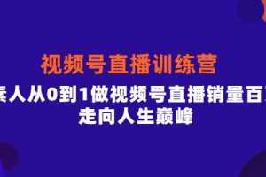 （3927期）行动派·视频号直播训练营，素人从0到1做视频号直播销量百万，走向人生巅峰