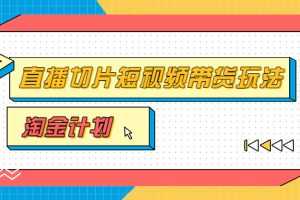 （3312期）淘金之路第十期实战训练营【直播切片】，小杨哥直播切片短视频带货玩法
