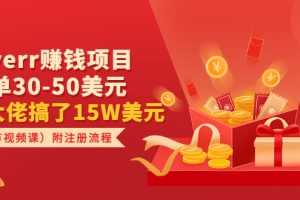 （3140期）Fiverr赚钱项目，每单30-50美元 有大佬搞了15W美元（2节视频课）附注册流程