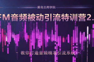 （1586期）黄岛主·FM音频引流特训营2.0：独家引流模式，单账号50W+播放量，轻松变现