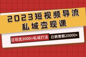 （7550期）2023短视频导流·私域变现课，日导流3000+私域打法  日销售额2w+