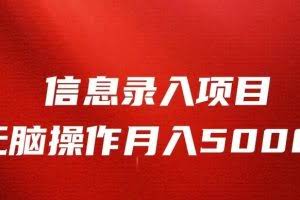 信息录入返佣项目，小白无脑复制粘贴，月入5K+