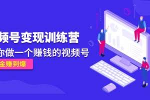 《视频号变现训练营》带你做一个赚钱的视频号，佣金赚到爆