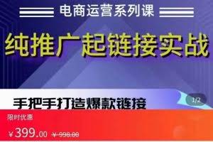 拼多多纯推广起链接实战课：理解起链接底层逻辑，多种推广玩法实战