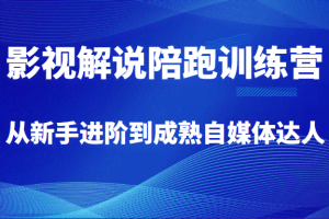 影视解说陪跑训练营，从新手进阶到成熟自媒体达人，价值699元