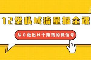 12堂私域流量掘金课：打通私域４大关卡，从０做出Ｎ个赚钱的微信号