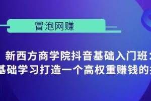 新西方商学院抖音基础入门班：小白0基础学习打造一个高权重赚钱的抖音号