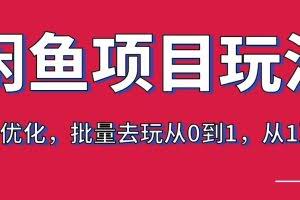 宅男：闲鱼项目玩法实战班·第8期（第3节）上架及排名优化，批量去玩从0到1，从1到N+