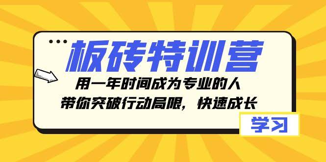 板砖特训营,用一年时间成为专业的人,带你突破行动局限,快速成长 板砖特训营,用一年时间成为专业的人,带你突破行动局限,快速成长