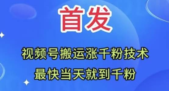 全网首发：视频号无脑搬运涨千粉技术，最快当天到千粉【揭秘】