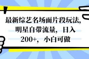 （8114期）最新综艺名场面片段玩法，明星自带流量，日入200+，小白可做