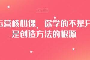 淘系运营核心课，你学的不是只方法是创造方法的根源
