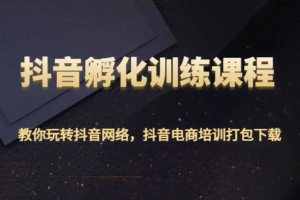 抖音孵化训练课程-教你玩转抖音网络，抖音电商培训打包下载
