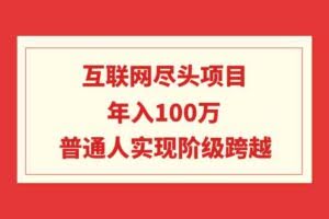 （9250期）互联网尽头项目：年入100W，普通人实现阶级跨越