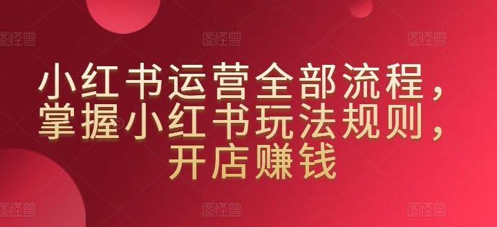 小红书运营全部流程,掌握小红书玩法规则,开店赚钱