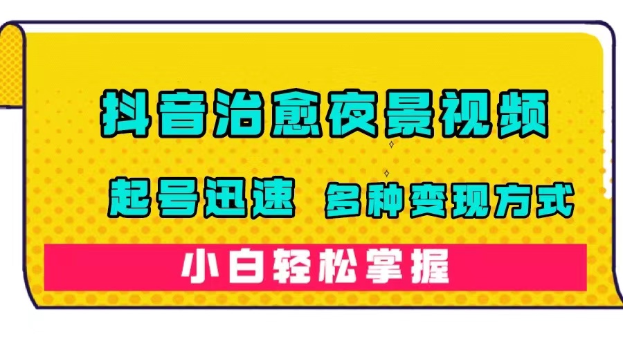 抖音治愈系夜景视频，起号迅速，多种变现方式，小白轻松掌握（附120G素材）