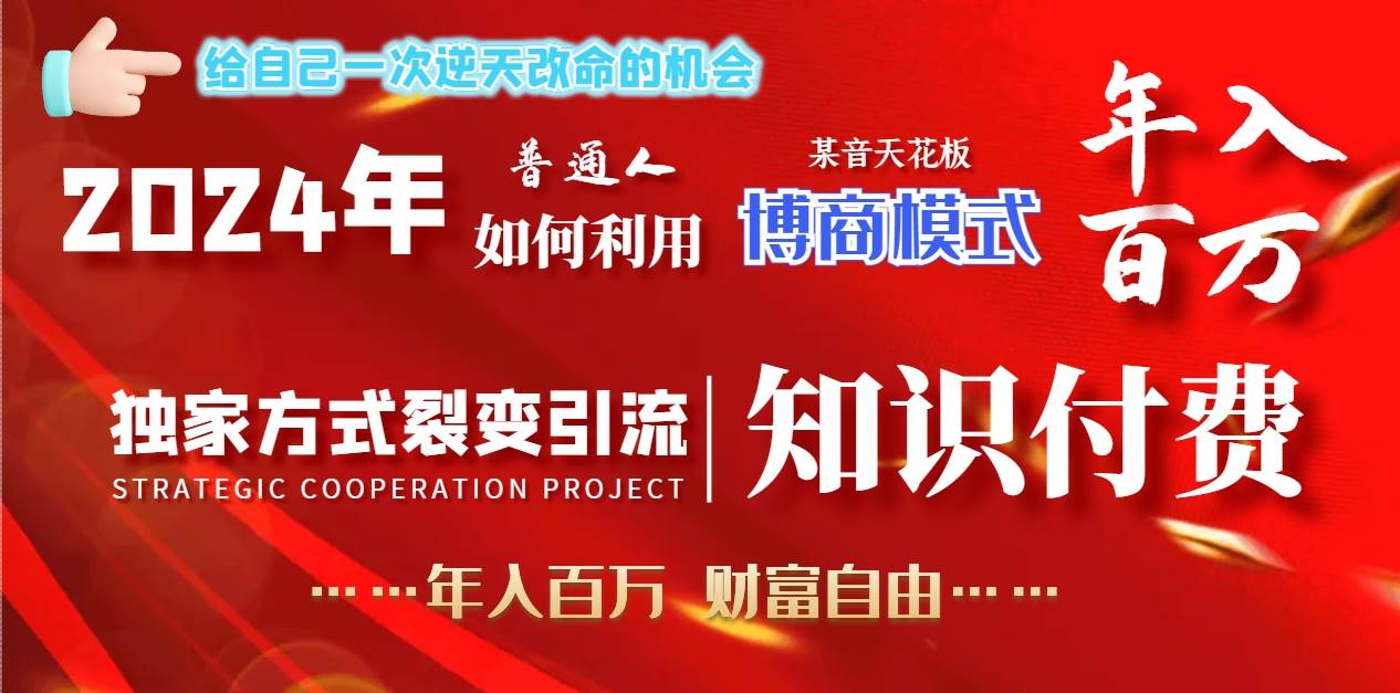 2024年普通人如何利用博商模式做翻身项目年入百万，财富自由