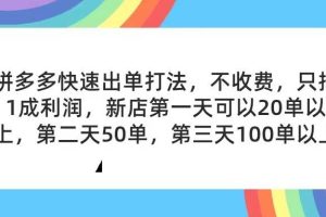 拼多多2天起店，只合作不卖课不收费，上架产品无偿对接，只需要你回…