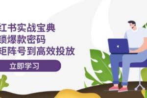 小红书实战宝典：解锁爆款密码，从矩阵号到高效投放