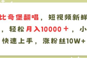 AI比奇堡翻唱歌曲，短视频新鲜赛道，轻松月入10000＋，小白快速上手，…