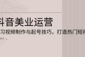 （13415期）抖音美业运营：学习视频制作与起号技巧，打造热门短视频