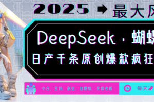 DeepSeek+蝴蝶号  中老年金主最爱 国学/心理学/养生/疗愈/情感/育儿/宠物各种赛道