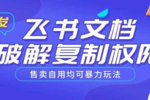 首发飞书文档破解复制权限，售卖自用均可暴力玩法
