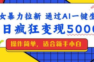（14347期）美女暴力拉新，通过AI一键生成，单日疯狂变现5000+，纯小白一学就会！