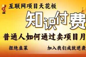 互联网项目天花板，知付付费项目，普通人如何通过卖项目月入十个，拒绝韭菜【揭秘】