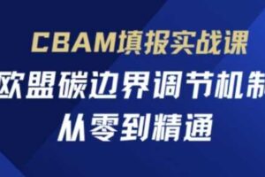 CBAM填报实战课，欧盟碳边界调节机制，从零到精通
