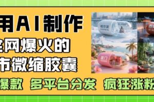 利用AI制作全网爆火的城市微缩胶囊，条条爆款， 多平台分发，疯狂涨粉变现