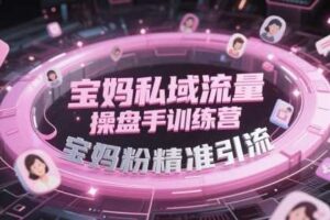 宝妈私域流量操盘手训练营，宝妈粉精准引流