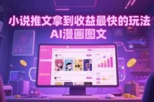 小说推文拿到收益最快的玩法，AI漫画图文