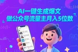 AI一键生成爆文，做公众号流量主月入5位数