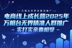电商线上成长营2025年，万相台无界关键词推广-万相台无界精准人群推广-实打实亲囊相受