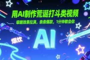 用AI制作荒诞打斗类视频，吸睛效果拉满，条条爆款，1分钟教会你