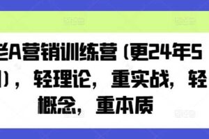 老A营销训练营(更25年7月)，轻理论，重实战，轻概念，重本质
