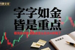 付费文章：字字如金 皆是重点， 看完后 你就清楚该怎么在大A布局了