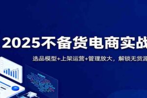 2025不备货电商实战课：选品模型+上架运营+管理放大，解锁无货源新风口