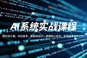 （16666期）AI系统实战课程，提示词工程、RAG技术、智能体设计，掌握核心技术，学员接单月入2万+