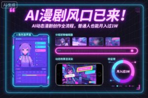 AI漫剧风口已来！AI动态漫剧创作全流程，普通人也能月入过1W