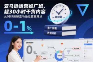 亚马逊运营推广班,超30小时干货内容,从0到1拆解亚马逊运营重难点