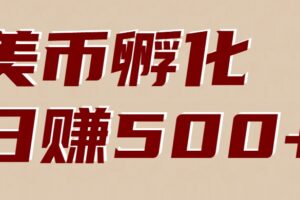 美币孵化项目：电脑全自动挂机赚美金，小白轻松上手