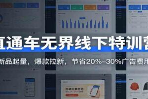 直通车无界线下特训营：新品起量，爆款拉新，节省20%-30%广告费用