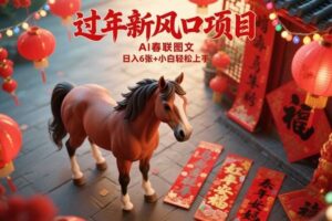 过年新风口项目,用ai春联图文,日入6张+小白轻松上手【揭秘】