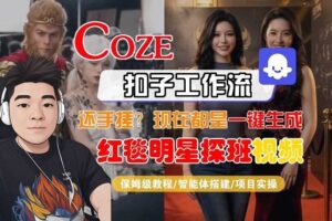 Coze智能体工作流一键生成“红毯明星探班合影“短视频，全流程保姆级教学